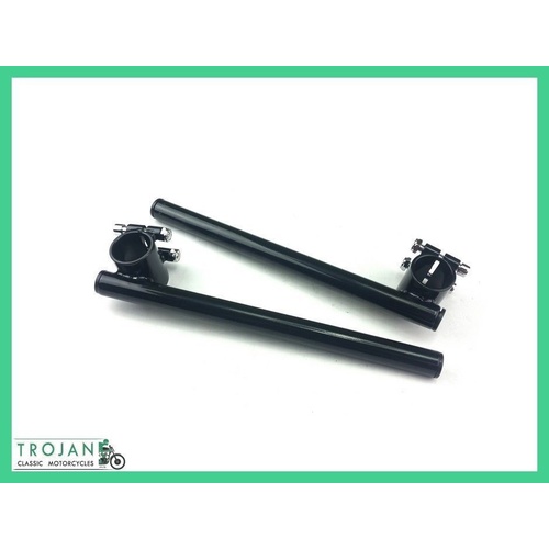 35MM CLIP-ON HANDLEBARS, 7/8", BLACK, CAFE RACER, CUSTOM, NORTON, BSA, TRIUMPH