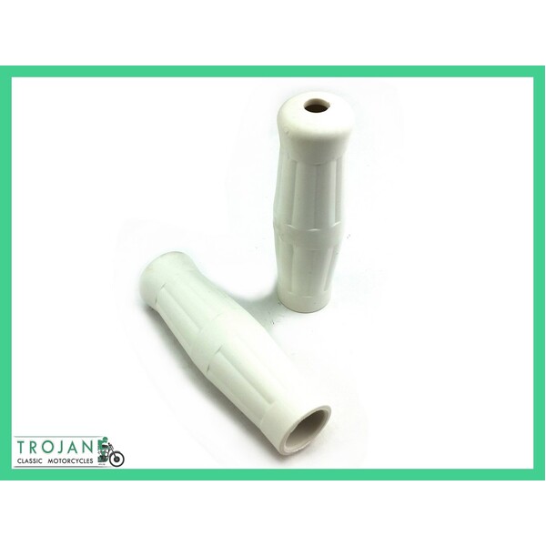 HAND GRIPS, 1" HANDLE BAR, COKE BOTTLE, WHITE (PAIR) CUSTOM, CHOPPER, BOBBER