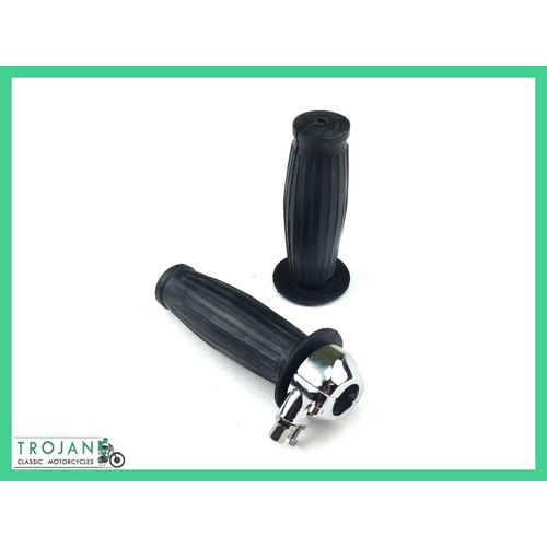 THROTTLE ASSEMBLY, 7/8", AMAL TYPE, WITH TRADITIONAL GT GRIPS, BAR0112
