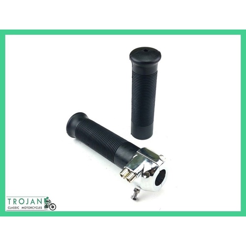 THROTTLE ASSEMBLY, 7/8", AMAL TYPE, DUAL CABLE, W/AMAL TYPE GRIPS, UNIVERSAL, BAR0132