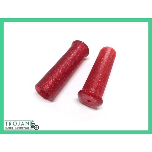 HAND GRIPS, 7/8" HANDLE BAR, SAVANAH, RED METAL FLAKE (PAIR) CUSTOM, CHOPPER, BOBBER