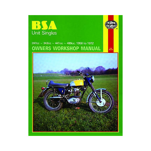 MANUAL, HAYNES, BSA, SINGLES, UNIT, 250/350/440/500, '58-72, BKM0008