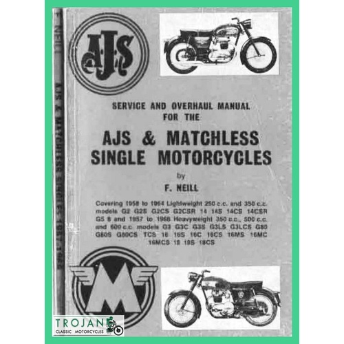 MANUAL, AJS, MATCHLESS, 250, 350, 500, 600 SINGLES, 1957-1966, BKM0020