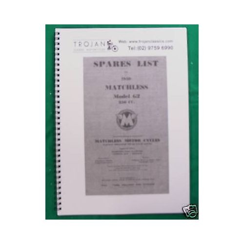 PARTS BOOK, MATCHLESS 1959 250CC, BKP0005