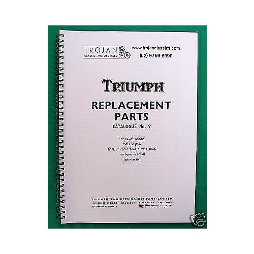 PARTS BOOK, TRIUMPH, 1968, TIGER 90, TIGER 100, BKP0008