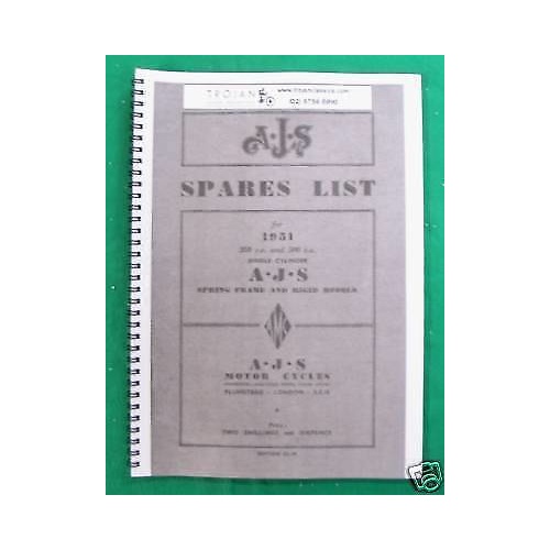 PARTS BOOK, AJS, 1951 SINGLES - 350CC 500CC, BKP0014