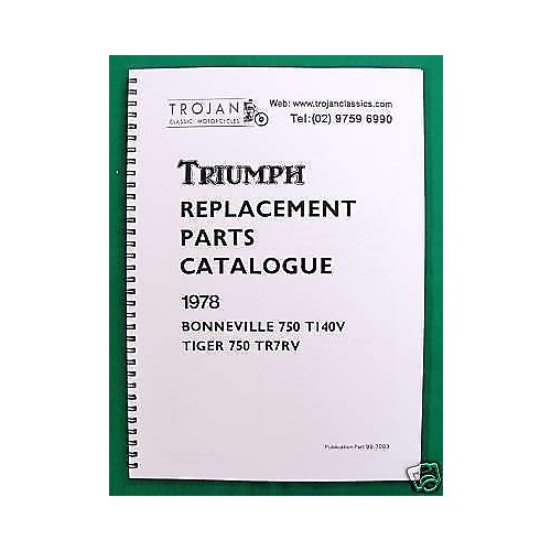 PARTS BOOK, TRIUMPH, 1978, T140V, TR7RV, BKP0016