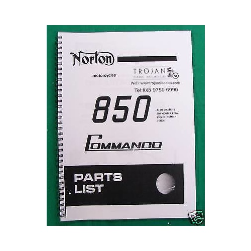 PARTS BOOK, NORTON, 750/850 COMMANDO 1974, BKP0018