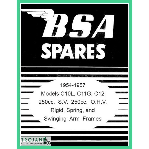 PARTS BOOK, BSA, C10L, C11G, C12, 1954-1957, BKP0036