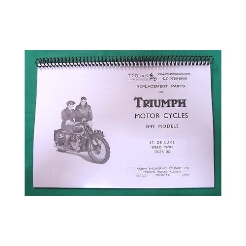 PARTS BOOK, TRIUMPH, PRE-UNIT, 1949, 3T, SPEEDTWIN,T100, BKP0042