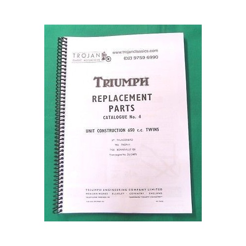 PARTS BOOK, TRIUMPH, 650, 1966, T120, TR6, 6T, BKP0045