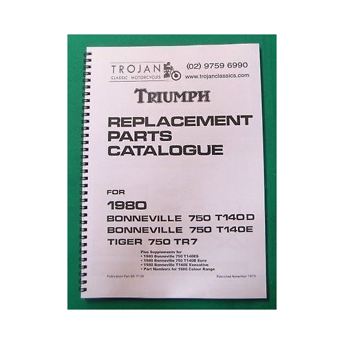 PARTS BOOK, TRIUMPH, 750, 1980, T140, TR7, BKP0053