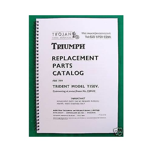 PARTS BOOK, TRIUMPH, 1974, Trident T150V, BKP0057