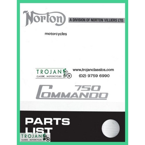 PARTS BOOK, NORTON, COMMANDO, 750, 1971-1972, BKP0060