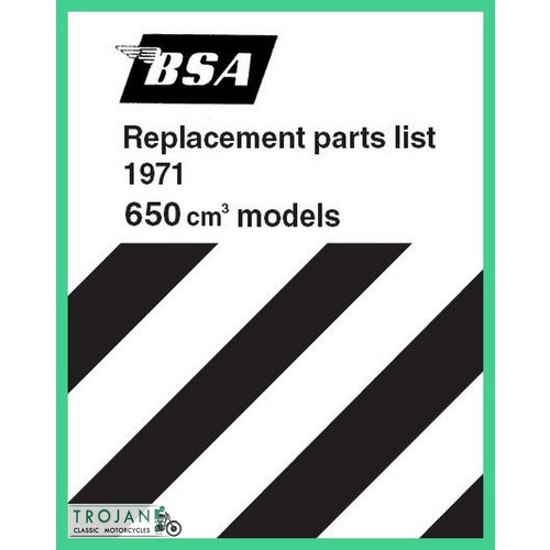 PARTS BOOK, BSA, A50, A65, 1971, BKP0062