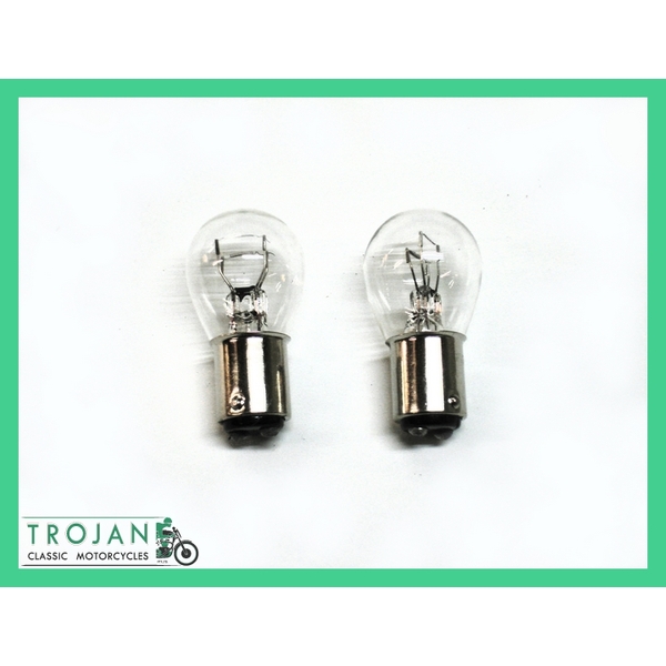 12V STOP TAIL LIGHT LAMP BULBS (PAIR) LUCAS TYPE 380, 32/4W, TRIUMPH BSA NORTON