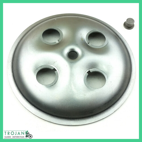CLUTCH PRESSURE PLATE & BUTTON, 4 SPRING, TRIUMPH PRE UNIT, 57-0986, T986, 57-0422, T422
