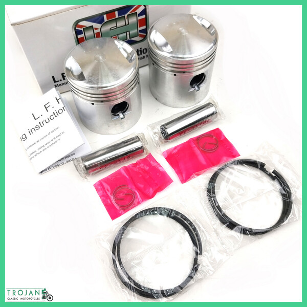 PISTON & RING SET, TRIUMPH, PRE-UNIT, 5T, 500, 7:1, GENUINE, CP29 70-1563, 0.000