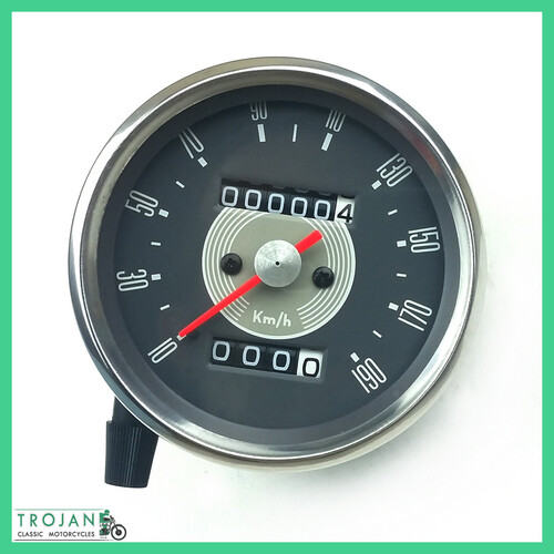 KMH SMITHS TYPE GREY FACE SPEEDO GAUGE, TRIUMPH, BSA, 1967-69, SSM5001/01, KPH