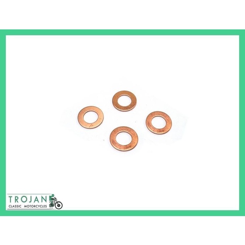 COPPER WASHER, ROCKER OIL FEED PIPE, MULTI PURPOSE, TRIUMPH (SET OF 4) 70-1335