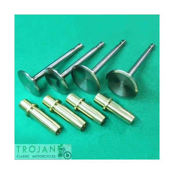VALVES & GUIDES, TRIUMPH, 750, TR7, T140, 1973-78 (SET) ENG0169