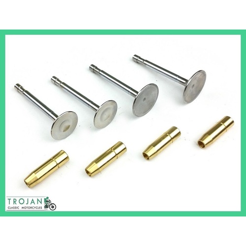 VALVES & GUIDES, TRIUMPH, UNIT 500, T100, T100C, T100S, 1967-73 (SET), ENG0171