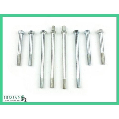 CYLINDER HEAD BOLT SET, TRIUMPH PRE UNIT, 8 STUD, ALLOY HEAD, 1957-62, ENG0174