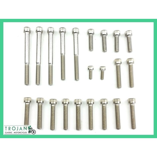 ENGINE COVER ALLEN SCREW SET, TRIUMPH,T150,TRIDENT, 1968 ON, STAINLESS, ENG0176