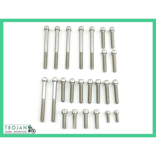 ENGINE COVER ALLEN SCREW SET, TRIUMPH, UNIT 350, 500, 1964-67,STAINLESS, ENG0177