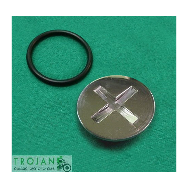 CHAINCASE PRIMARY COVER INSPECTION CAP, O RING, SET, TRIUMPH 750, TR7, T140, 71-3895, 71-3896