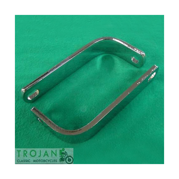 EXHAUST HEADER PIPE BRACKETS, TRIUMPH, FRONT, 'L' SHAPED, (PAIR), 70-6857, E6857