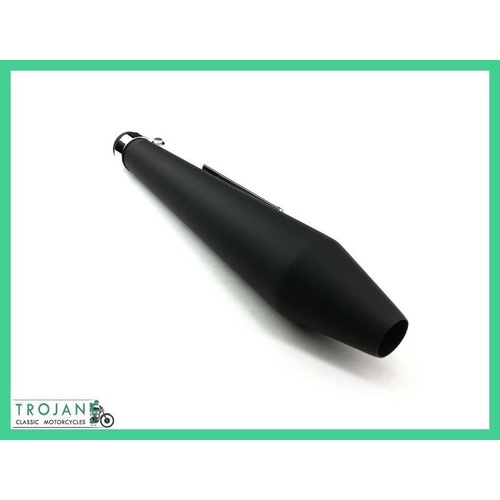 MUFFLER, UNIVERSAL, REVERSE CONE, BLACK,19" (LEFT OR RIGHT) CAFE,BOBBER, EXH0082