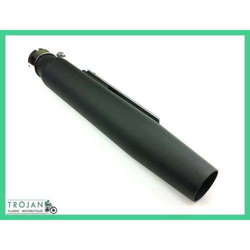 MUFFLER, UNIVERSAL, TAPERED TURBO, BLACK, CHOPPERS, BOBBERS, EXH0090