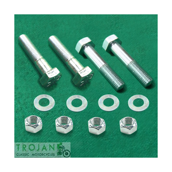 SHOCK MOUNTING BOLT NUT WASHER SET, TRIUMPH, BSA, OIF 1971 ON, 14-0234, 14-0235, 14-1303