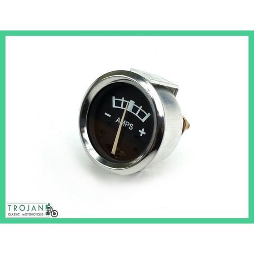 AMMETER, LUCAS PATTERN, BLACK FACE, 1-1/2", 8 AMP, HLP0001, 36084M, 36084