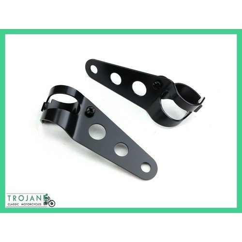 HEADLIGHT BRACKETS, BLACK, UNIVERSAL, CUSTOM, CAFE RACER, BOBBER, HLP0051