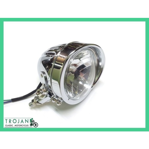 HEADLAMP, HEADLIGHT, 4 1/2", CUSTOM FLUTED, BASE MOUNT, H4, HLP0053