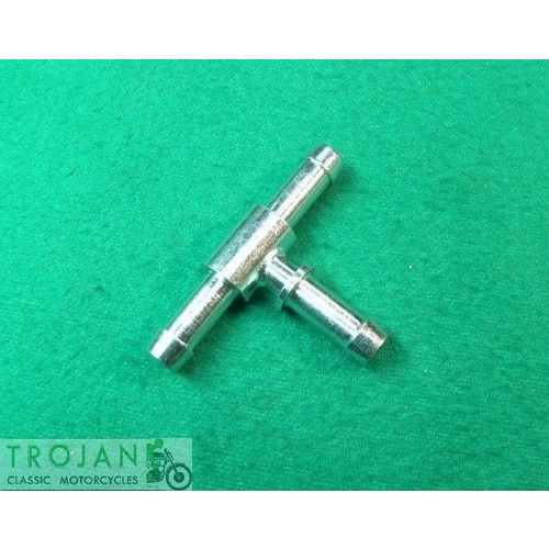 PETROL LINE T JUNCTION PIECE, 1/4" BORE PIPE, AJS, MATCHY, TRIUMPH, BSA, PTK0084
