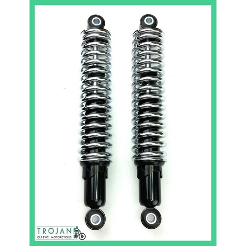 SHOCK ABSORBERS, UNIVERSAL BRITISH, CHROME SPRING 325mm (PAIR), 60-2023, D2023