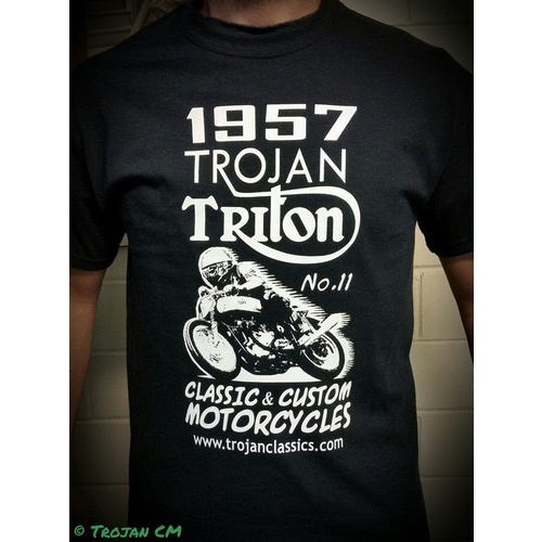 57 TROJAN TRITON RACE BIKE T-SHIRT, LARGE, TSH0006